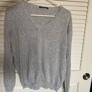 Brandy Melville Gray V-Neck Sweater OS